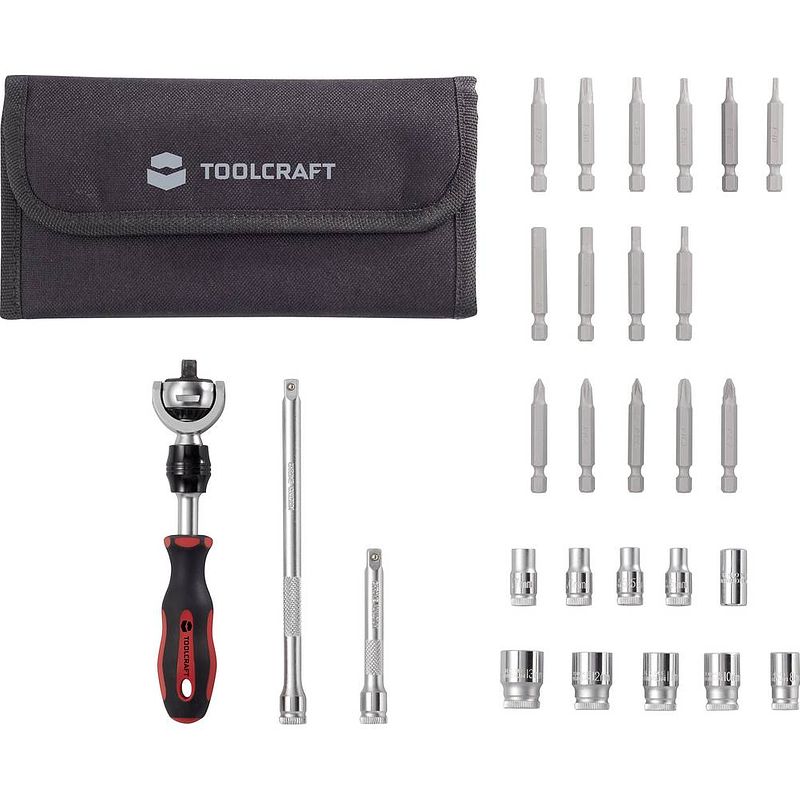 Foto van Toolcraft to-6754554 dopsleutelset metrisch 1/4 (6.3 mm) 28-delig