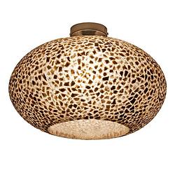 Foto van Villaflor plafondlamp schelp wangi gold ufo ø 40 cm bruin goud