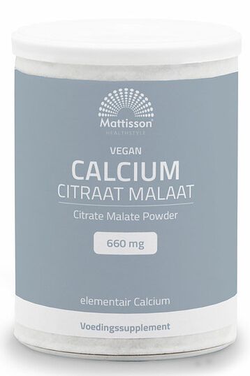 Foto van Mattisson healthstyle calcium citraat malaat poeder