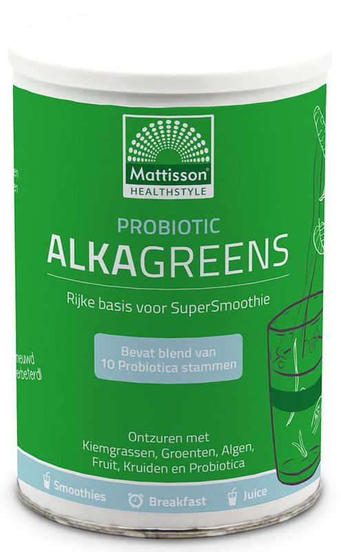 Foto van Mattisson healthstyle alkagreens probiotic poeder