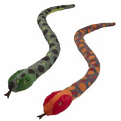 Foto van Pluche dieren knuffels 2x slangen van 150 cm - knuffeldier
