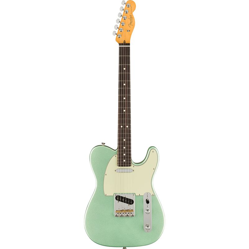 Foto van Fender american professional ii telecaster rw mystic surf green elektrische gitaar met koffer