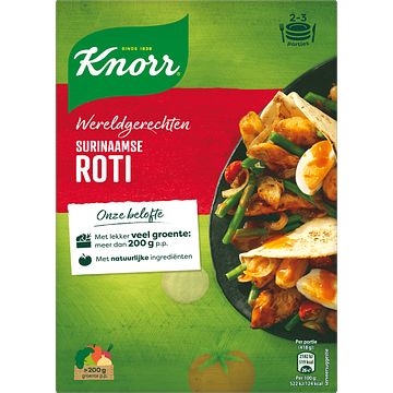 Foto van 1+1 gratis | knorr wereldgerechten maaltijdpakket surinaamse roti 230g aanbieding bij jumbo