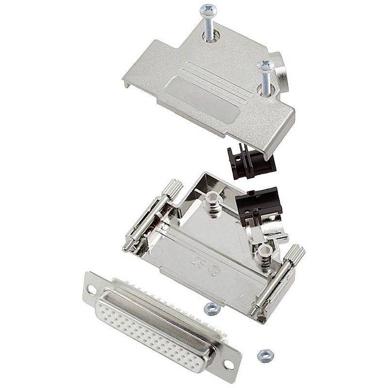 Foto van Encitech d45pk-m-25-hds44-w-k 6355-8057-13 d-sub female connectorset 45 ° aantal polen: 44 soldeerkelk 1 stuk(s)