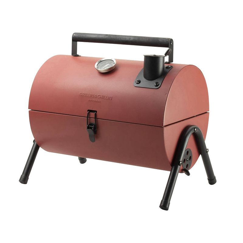 Foto van Gusta bbq compacte grill smoker roker rood