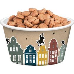 Foto van Sinterklaas pepernoot/snoep bakjes papier met welkom sint en piet print 5x stuks 250 ml - feestdecoratievoorwerp