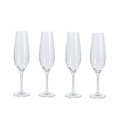 Foto van 4goodz set van 4 stuks kristalglas champagne flutes - inhoud 260 ml