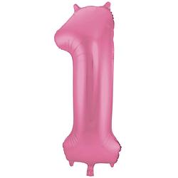 Foto van Folat folieballon cijfer 1 folie 86 cm roze