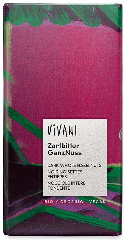 Foto van Vivani chocolade puur hele hazelnoten