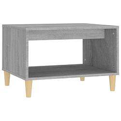 Foto van ""the living store salontafel - grijs sonoma eiken - 60 x 50 x 40 cm - bewerkt hout en massief eucalyptushout""