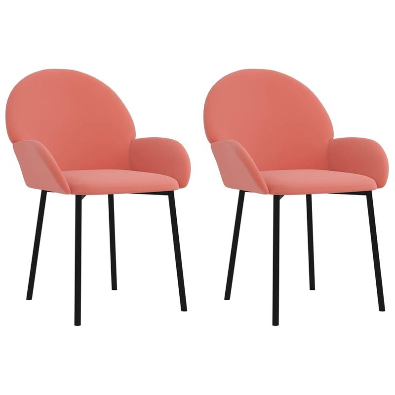 Foto van Vidaxl eetkamerstoelen 2 st fluweel roze