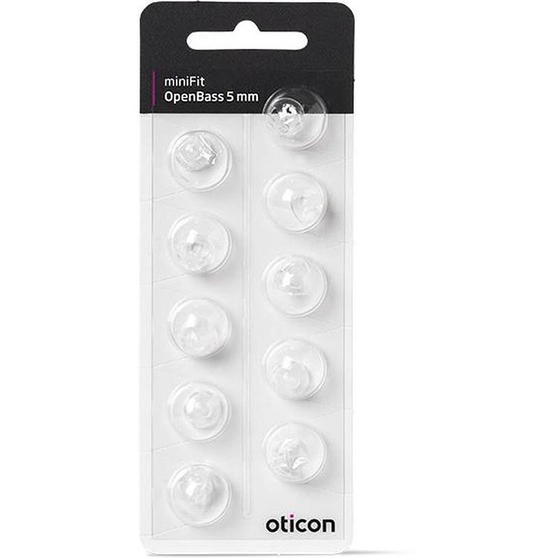 Foto van Oticon bernafon philips openbass dome minifit 5mm open 10 stuks tip - oorstukje - oortje