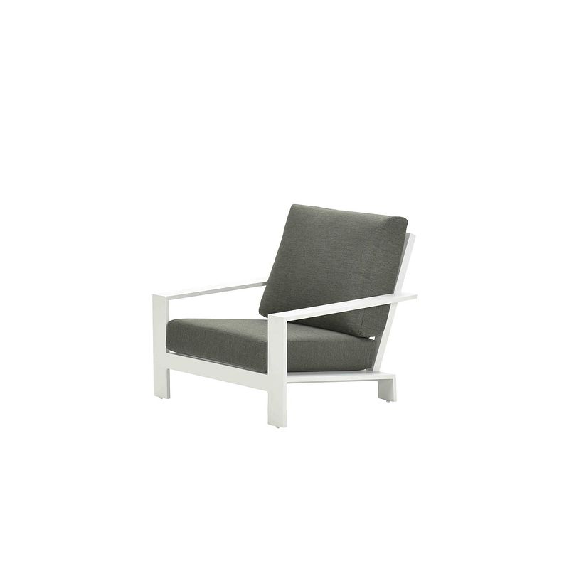 Foto van Garden impressions lincoln lounge fauteuil - mat wit/ moss green