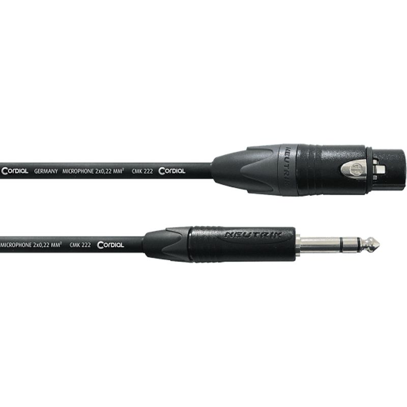 Foto van Cordial cpm2.5fv peak xlr (female) / jack (6.3 ts) stereo 2.5 meter