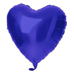Foto van Folieballon hartvormig blauw metallic mat - 45 cm