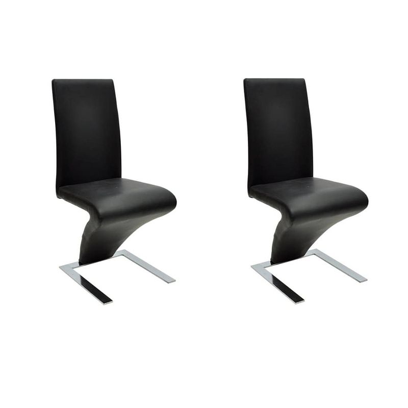 Foto van The living store eetkamerstoelen - set van 2 - 58 x 44 x 99 cm - ergonomisch gevormd zitcomfort - zwart