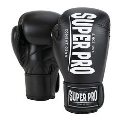 Foto van Super pro combat gear champ (kick)bokshandschoenen - zwart/wit - 10 oz