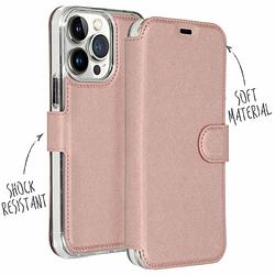 Foto van Accezz xtreme wallet voor apple iphone 14 pro telefoonhoesje roze