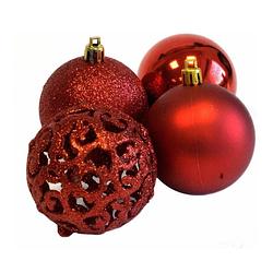 Foto van Christmas gifts kerstballen - kerstdecoratie - 24 stuks - ø 6cm - rood