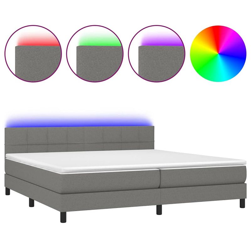 Foto van The living store bed - boxspring met pocketvering matras - verstelbaar hoofdbord - led-verlichting - huidvriendelijk