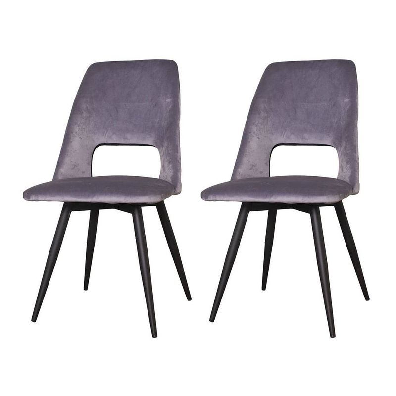 Foto van Set van 2 eetkamerstoelen draaibaar mila velvet grijs