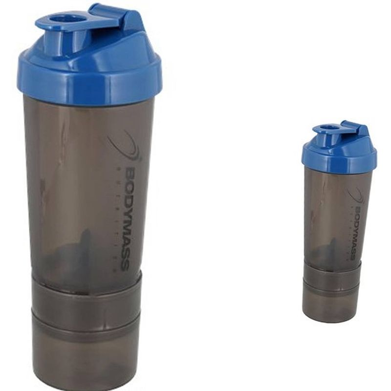 Foto van 2 x bodymass shakebeker-sportdrankfles - bodymass - waterfles / watercan van tritan materiaal - 600 ml