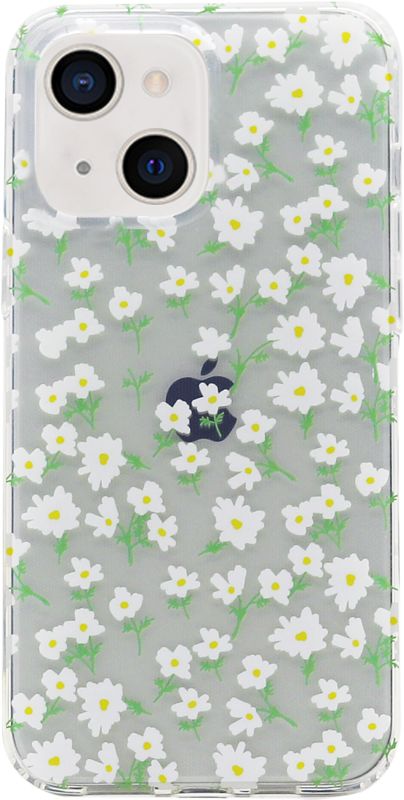 Foto van Bluebuilt white blossom soft case apple iphone 13 mini back cover transparant