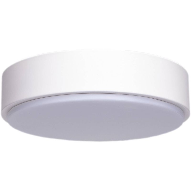 Foto van Led plafondlamp - aigi santi - opbouw rond 12w - warm wit 3000k - mat wit aluminium