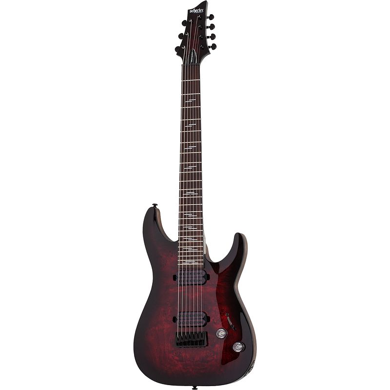 Foto van Schecter omen elite-7 black cherry burst elektrische gitaar