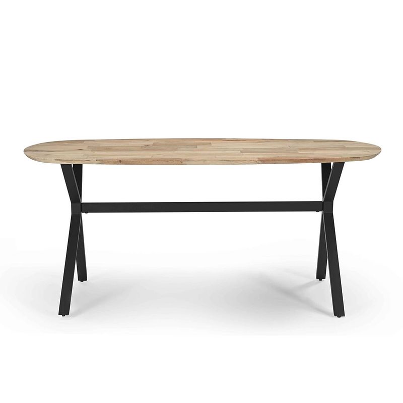 Foto van Giga meubel - eettafel 180cm - deens ovaal - naturel mangohout - famke