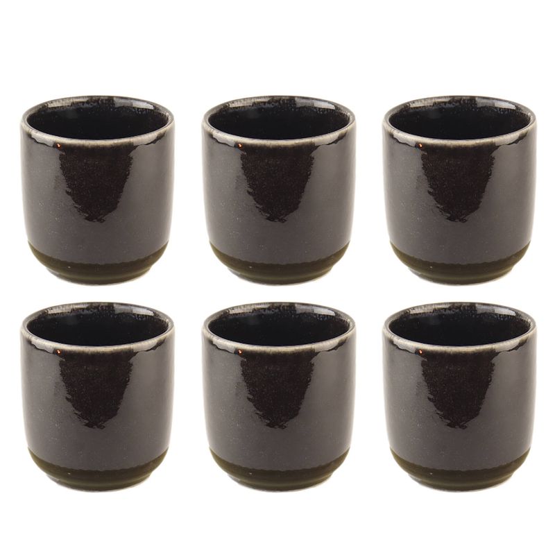 Foto van Orange85 koffiekopjes - espresso kopjes - set van 6 - 100 ml - zwart