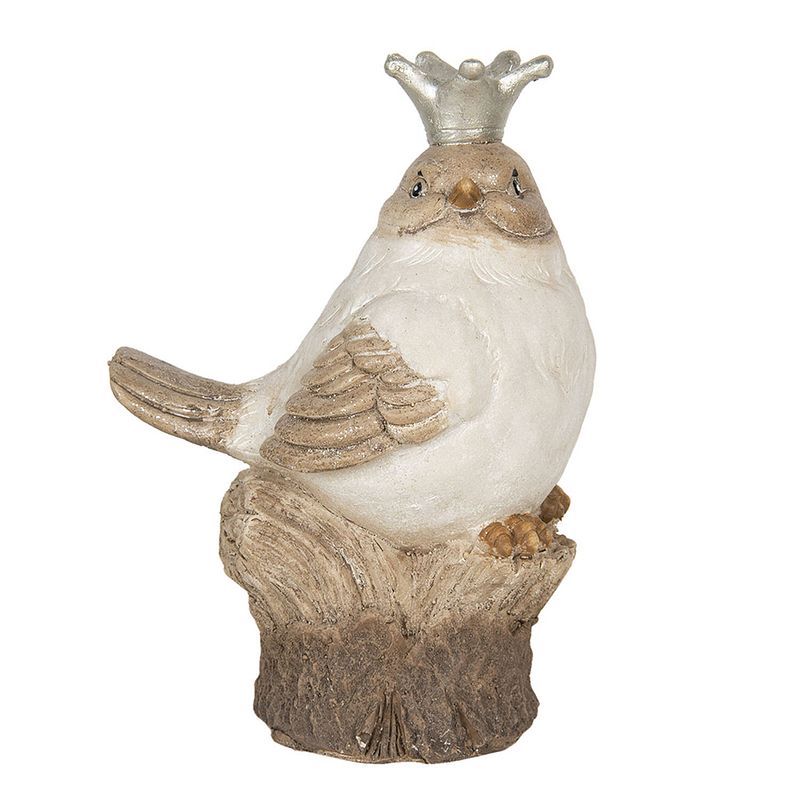 Foto van Clayre & eef decoratie beeld vogel 14*9*19 cm wit polyresin decoratief