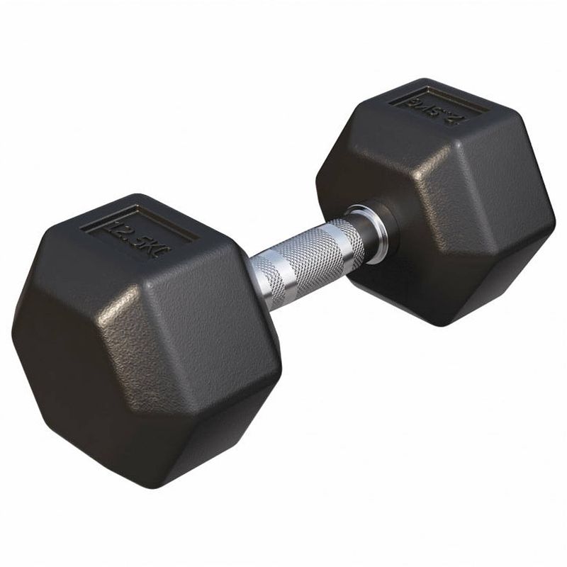 Foto van Gorilla sports dumbell - 12,5 kg - gietijzer (rubber coating) - hexagon