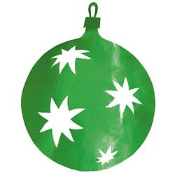 Foto van Kerstbal hangdecoratie groen 30 cm van karton - hangdecoratie