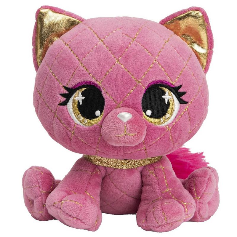 Foto van Pluche designer knuffel p-lushes pets kat/poes roze 15 cm - knuffeldier