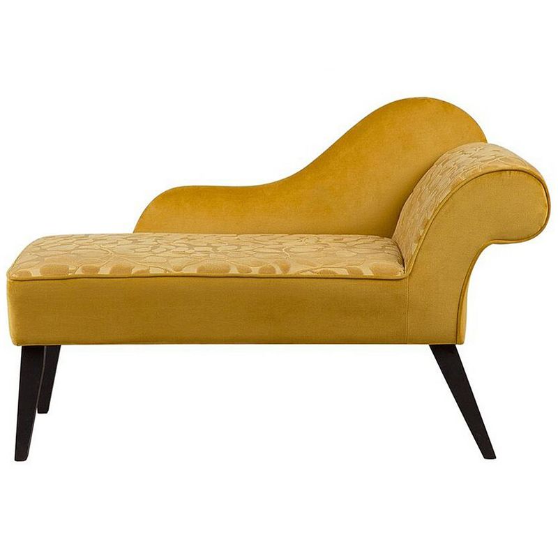 Foto van Beliani biarritz - chaise longue-geel-fluweel