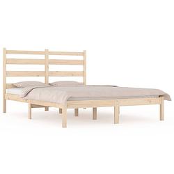 Foto van The living store klassiek houten bedframe - 195.5 x 125.5 x 100 cm - massief grenenhout