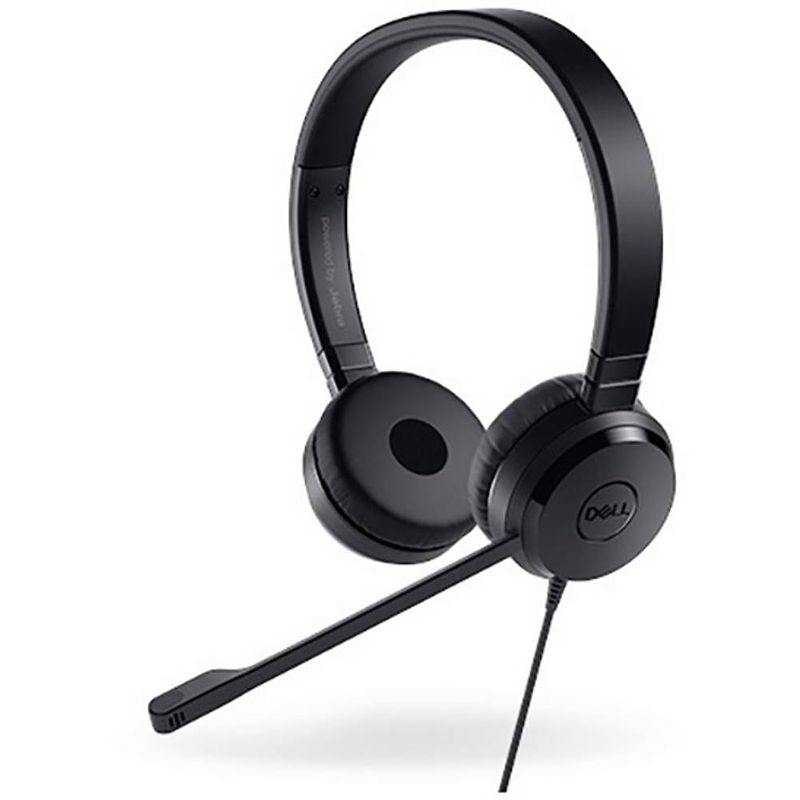 Foto van Dell 520-aamc on ear headset computer kabel stereo zwart ruisonderdrukking (microfoon), noise cancelling volumeregeling, microfoon uitschakelbaar (mute)