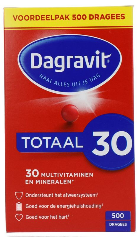 Foto van Dagravit totaal 30 multivitaminen en mineralen dragees