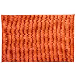 Foto van Msv badkamerkleed/badmat tapijtje voor op de vloer - oranje - 50 x 80 cm - microvezel - badmatjes