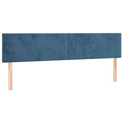 Foto van The living store hoofdbord - 180 x 5 x 78/88 cm - donkerblauw fluwelen stof