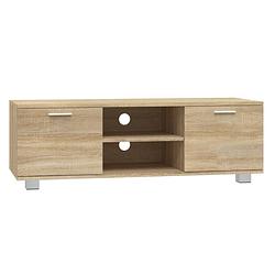 Foto van The living store tv-meubel sonoma eiken - 120 x 40.5 x 35 cm - duurzaam hout - 4 vakken - kabelgaten