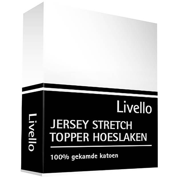 Foto van Livello hoeslaken topper jersey wit 90 x 200/ 210 cm