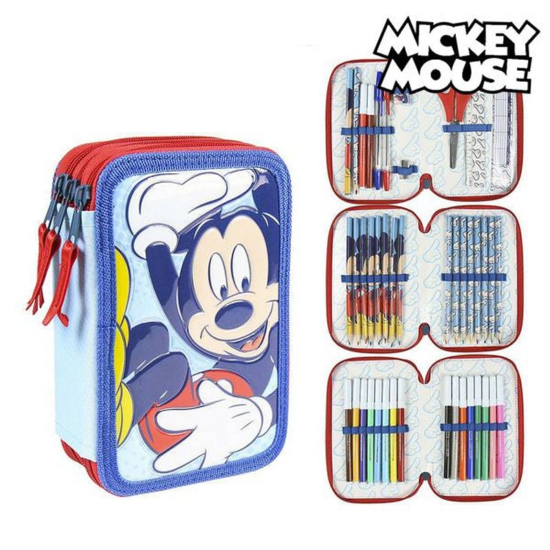 Foto van Driedubbele pennenzak giotto mickey mouse (43 pcs) blauw