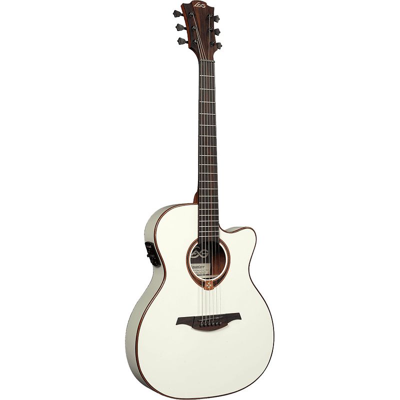 Foto van Lag guitars tramontane 118 t118asce-ivo ivory thinline elektrische-akoestische westerngitaar