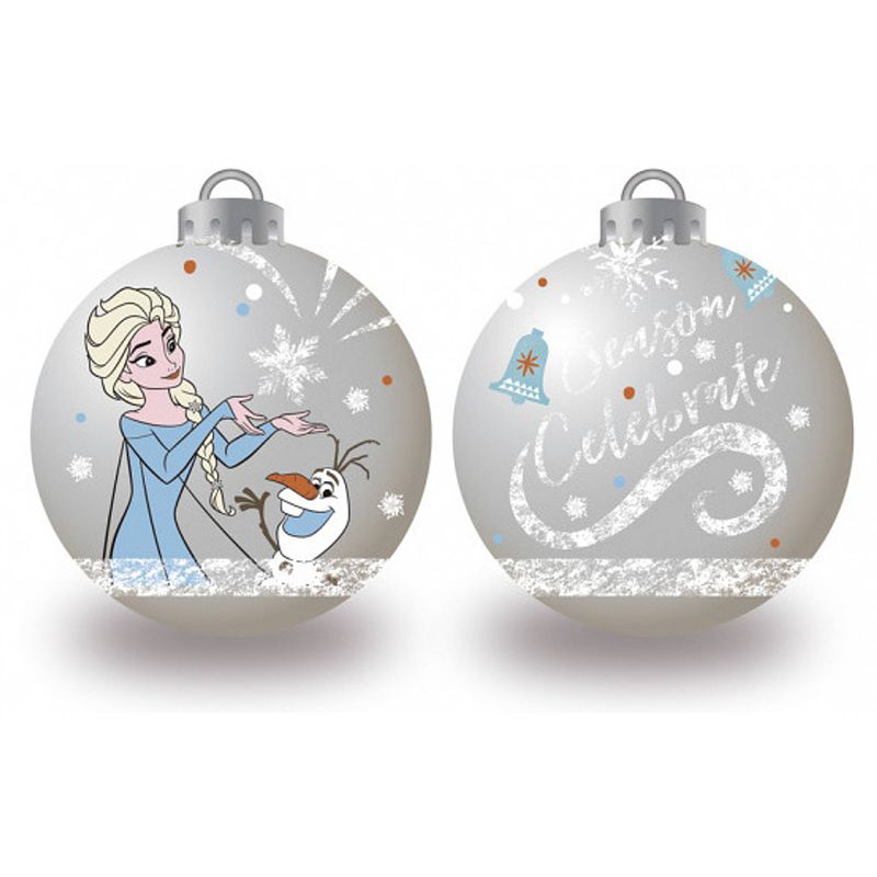 Foto van Arditex kerstballen frozen 8 cm zilver 6 stuks