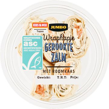 Foto van 3 voor € 6,00 | jumbo wraphapje gerookte zalm 110g aanbieding bij jumbo