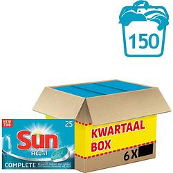 Foto van Sun all-in-1 vaatwastabletten - normaal - 150 tabs - 6 x 25 stuks