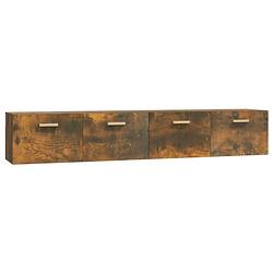 Foto van The living store wandkast - gerookt eiken - 100 x 36.5 x 35 cm - 2 vakken