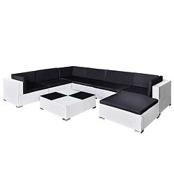 Foto van Vidaxl poly rattan loungeset 24-delig wit